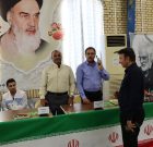 میز خدمت ادارات دیر در مصلی شهدای محراب به مناسبت هفته دولت
